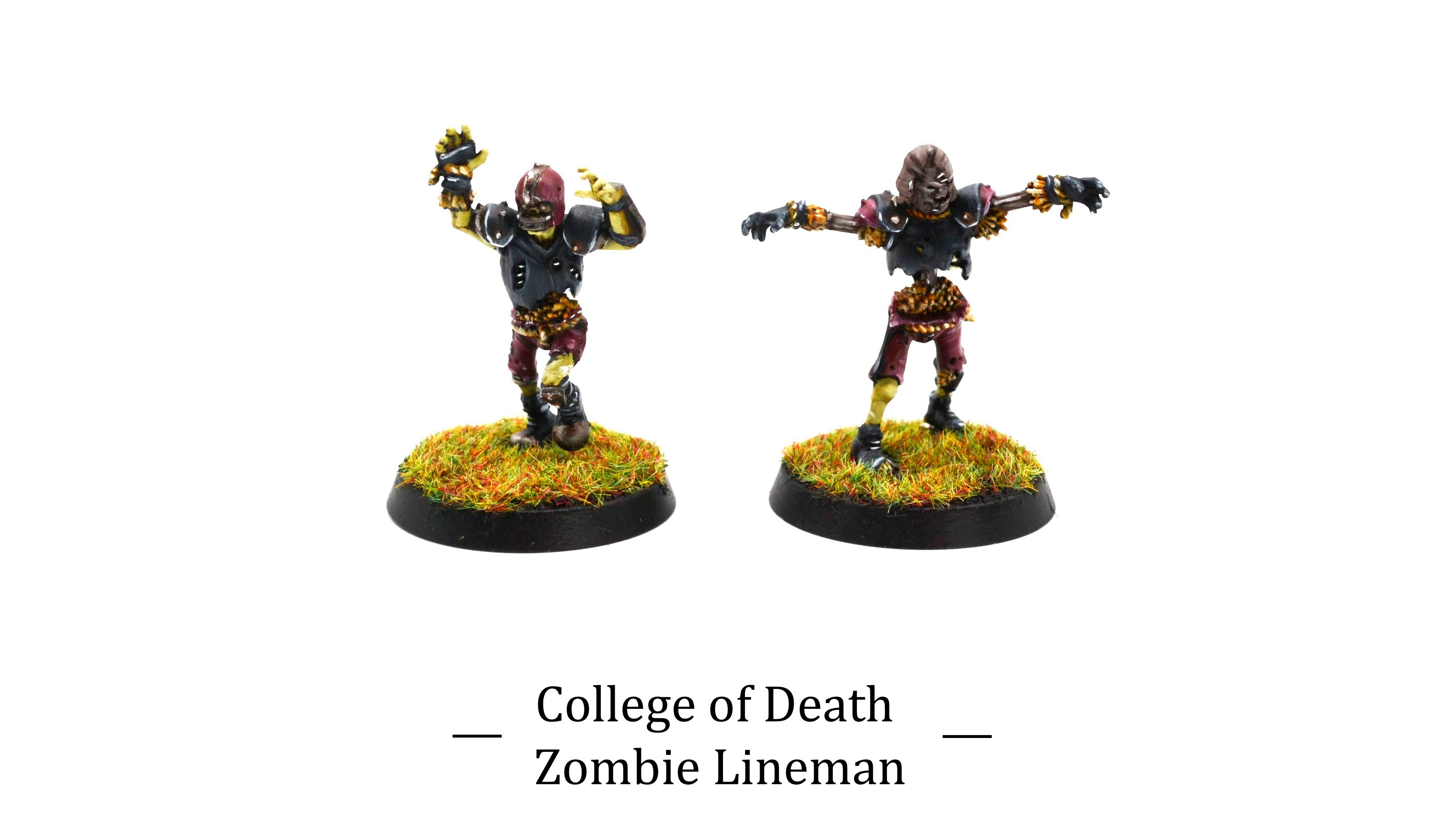 College of Death Dugeon Bowl: Zombie Lineman Blood Bowl miniature painted by commission painter.